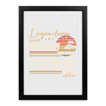 February 1986 Anniversary 1986 Legends February - Framed poster (27 × 37 cm) - black - Front