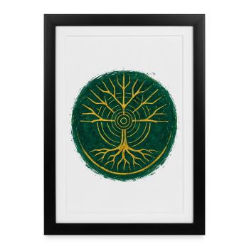 Arbre de Vie - Gaïa - Affiche encadrée (27 × 37 cm) - noir - Devant