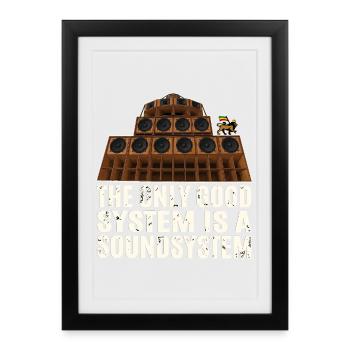 Sound System Reggae - Framed poster (27 × 37 cm) - black - Front