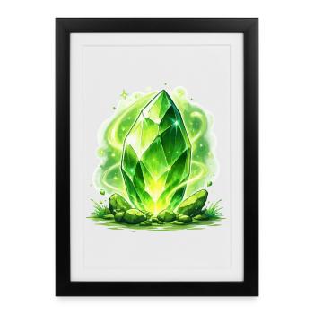 Magie du Cristal Vert - Affiche encadrée (27 × 37 cm) - noir - Devant
