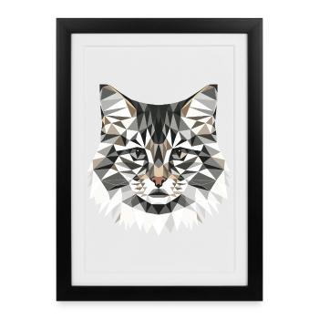 Chat de la forêt norvégienne Chat des forêts norvégiennes - Affiche encadrée (27 × 37 cm) - noir - Devant