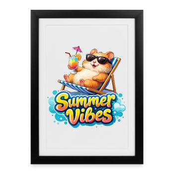 Ambiances d’été pour hamsters - Affiche encadrée (27 × 37 cm) - noir - Devant