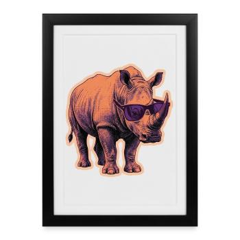 Rhinoceros Rhinoceros Sunglasses Risography - Framed poster (27 × 37 cm) - black - Front