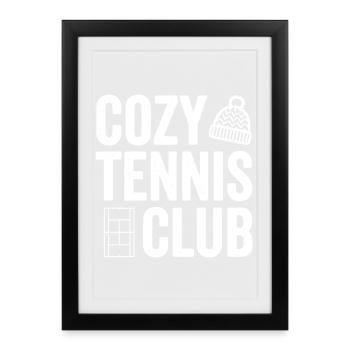 Cozy Tennis Club, stylish tennis polo - Framed poster (27 × 37 cm) - black - Front