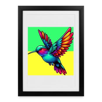 colibri - Affiche encadrée (27 × 37 cm) - noir - Devant