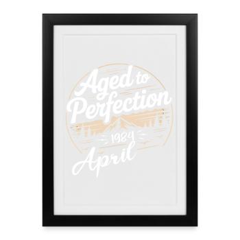April 1984 birthday april 1984 - Framed poster (27 × 37 cm) - black - Front