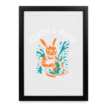 Glaze & Rage - Punk Bunny - Framed poster (27 × 37 cm) - black - Front