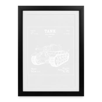 Vintage TANK 1915 Patent Print T-Shirt - Framed poster (27 × 37 cm) - black - Front