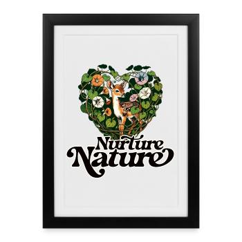 Nurture Nature: Fawn in Vines - Framed poster (27 × 37 cm) - black - Front