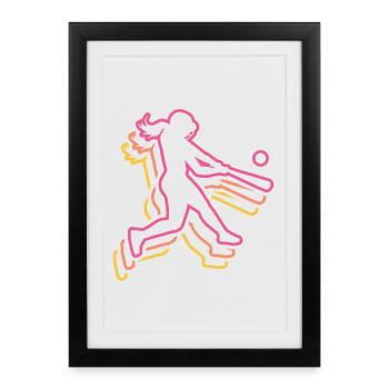 Softball Girls Women Baseball Players - Framed poster (27 × 37 cm) - black - Front