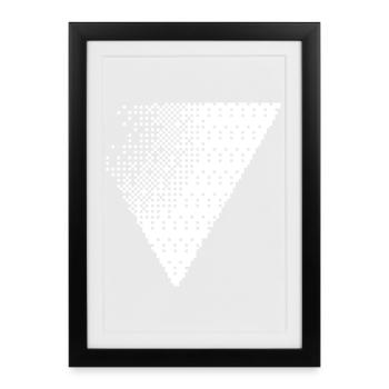 Geometric Dotted Triangle Fade - Framed poster (27 × 37 cm) - black - Front