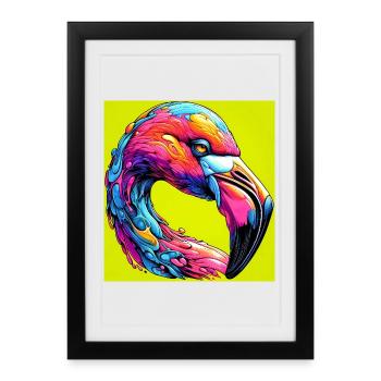 flamingo - Framed poster (27 × 37 cm) - black - Front