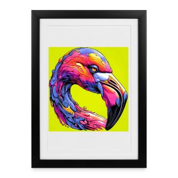 Flamant - Affiche encadrée (27 × 37 cm) - noir - Devant