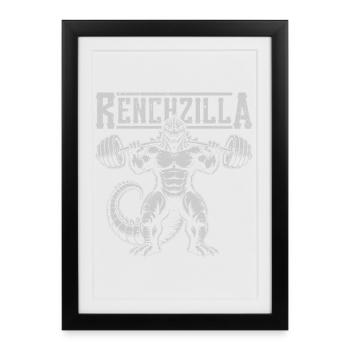 Bodybuilding Fitness Power Monster Barbell - Affiche encadrée (27 × 37 cm) - noir - Devant
