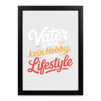 Idée de cadeau de père en disant le mode de vie de papa - Affiche encadrée (27 × 37 cm) - noir - Devant