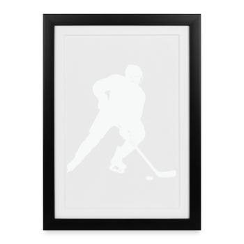 Eishockey Silhouette im Spielfluss - Framed poster (27 × 37 cm) - black - Front