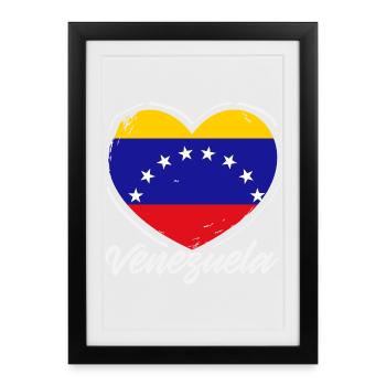 Venezuela Flagge Stolz & Heimat Venezuela - Gerahmtes Poster (27 × 37 cm) - Schwarz - Vorne
