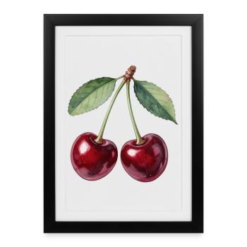 Cherries - Framed poster (27 × 37 cm) - black - Front