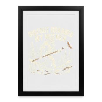 Camping drôle Sasquatch Bigfoot a eu mon pénis - Affiche encadrée (27 × 37 cm) - noir - Devant