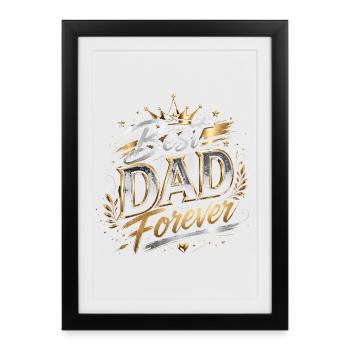 Meilleur Papa Pour Toujours - Father's Day - Affiche encadrée (27 × 37 cm) - noir - Devant