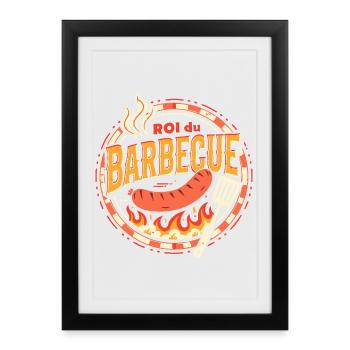 Roi du Barbecue - Affiche encadrée (27 × 37 cm) - noir - Devant