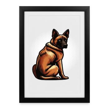 Malinois Belgian Shepherd Malinois Owner - Framed poster (27 × 37 cm) - black - Front