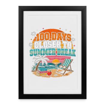 100 Days Summer Countdown School Sunset - Framed poster (27 × 37 cm) - black - Front