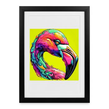 Flamant - Affiche encadrée (27 × 37 cm) - noir - Devant