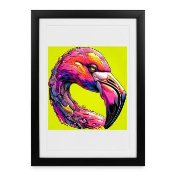 Flamant - Affiche encadrée (27 × 37 cm) - noir - Devant