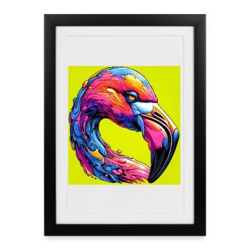 Flamant - Affiche encadrée (27 × 37 cm) - noir - Devant