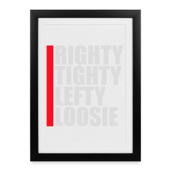 Righty Tighty Lefty Loosie Funny DIY Logo - Framed poster (27 × 37 cm) - black - Front
