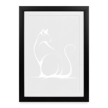 Cat Sketch - Framed poster (27 × 37 cm) - black - Front