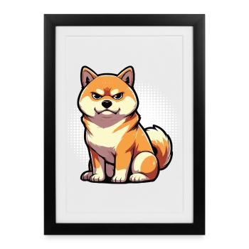 Shiba Inu Shiba propriétaire Shiba lover Shiba inus - Affiche encadrée (27 × 37 cm) - noir - Devant