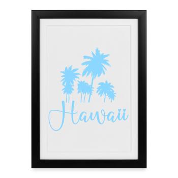 Hawaii Palm Trees Script Design - Framed poster (27 × 37 cm) - black - Front