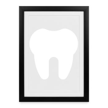 Dentiste, dentiste, cabinet dentaire - Affiche encadrée (27 × 37 cm) - noir - Devant
