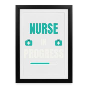 Nurse In Progress - Krankenschwester - Framed poster (27 × 37 cm) - black - Front