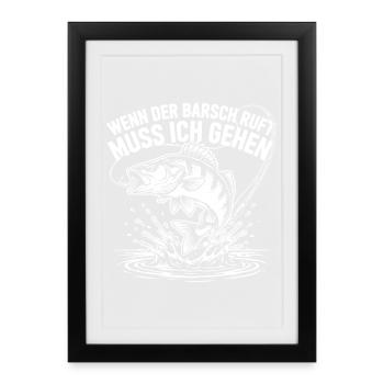 Barsch Angeln - Gerahmtes Poster (27 × 37 cm) - Schwarz - Vorne