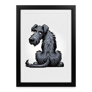 Lévrier irlandais Lévrier Propriétaire de chien de lévrier Fan de chien de loup - Affiche encadrée (27 × 37 cm) - noir - Devant