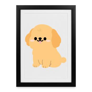 Sunny Golden Retriever Pup  - Framed poster (27 × 37 cm) - black - Front