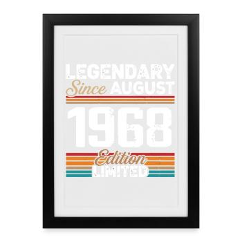 Légendaire Depuis Août 1968 Vintage Rétro - Affiche encadrée (27 × 37 cm) - noir - Devant
