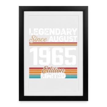 Légendaire Depuis Août 1965 Vintage Rétro - Affiche encadrée (27 × 37 cm) - noir - Devant