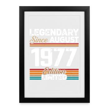 Legendary Since August 1977 Vintage Retro - Framed poster (27 × 37 cm) - black - Front