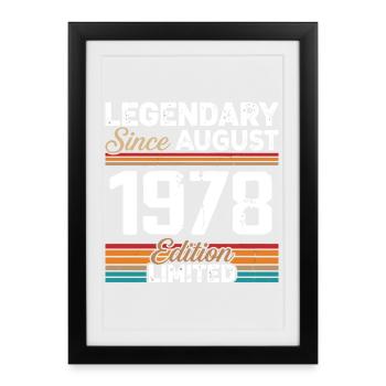 Legendary Since August 1978 Vintage Retro - Framed poster (27 × 37 cm) - black - Front