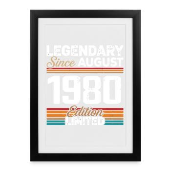 Legendary Since August 1980 Vintage Retro - Framed poster (27 × 37 cm) - black - Front