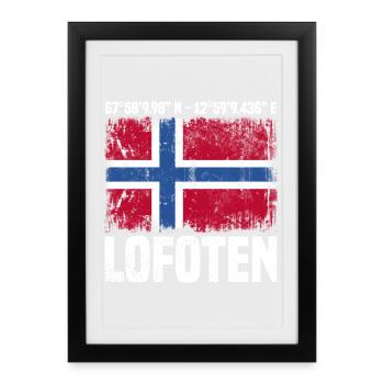 Lofoten Coordinates - Framed poster (27 × 37 cm) - black - Front