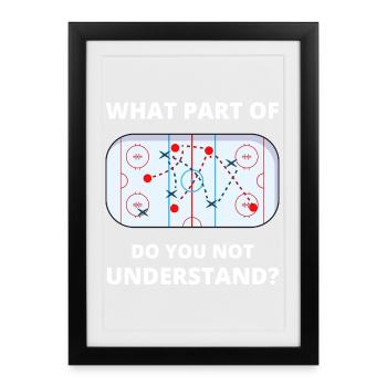 What Part of Dont You Understand Hockey Funny Gift - Framed poster (27 × 37 cm) - black - Front
