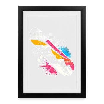 Snowboard Graphics - Framed poster (27 × 37 cm) - black - Front
