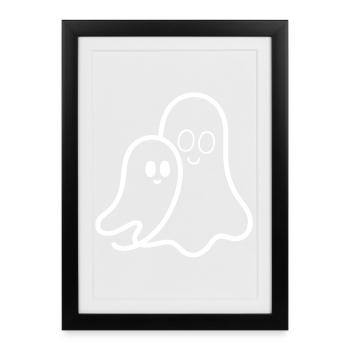 Cuddly ghost friendship - Framed poster (27 × 37 cm) - black - Front
