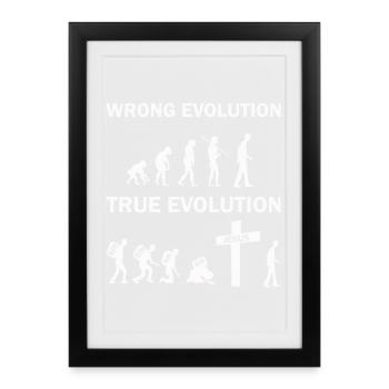 Wrong Evolution True Evolution - Gerahmtes Poster (27 × 37 cm) - Schwarz - Vorne