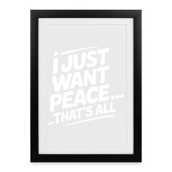 Nur Frieden Bitte - Gerahmtes Poster (27 × 37 cm) - Schwarz - Vorne
